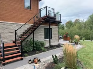 patio en aluminium marches